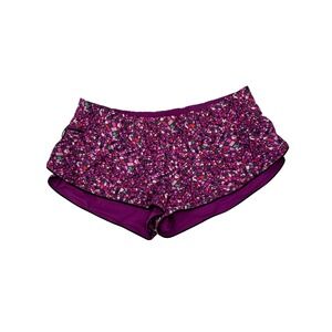 Lululemon Running Shorts Purple Geometric Print Built-in Liner Women's